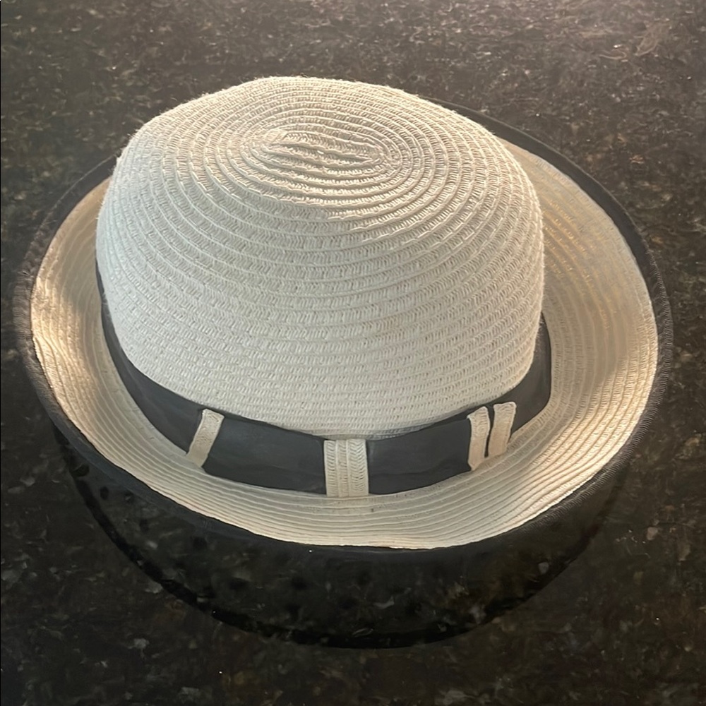 White and Black Fedora Hat